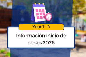 Year 1 - 4: información para el inicio de clases